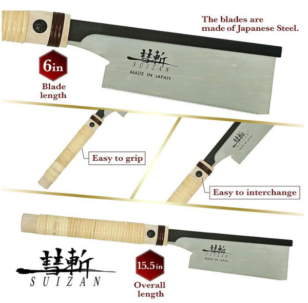 SUIZAN 6 Inch Japanese Dozuki Dovetail Hand Saw 1