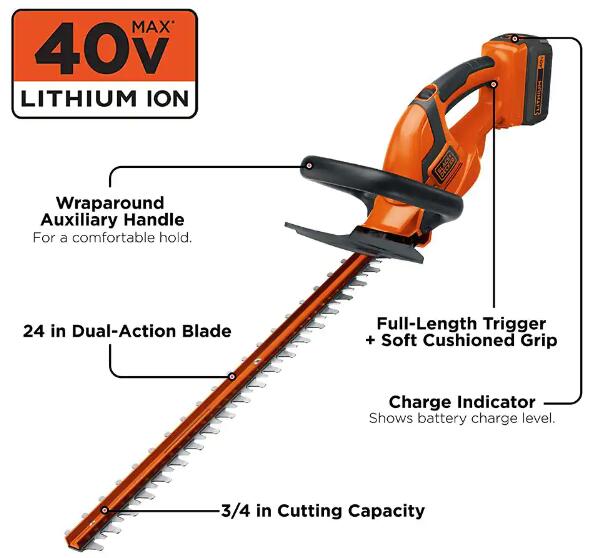 Black+Decker LHT2436 Hedge Trimmer 40V
