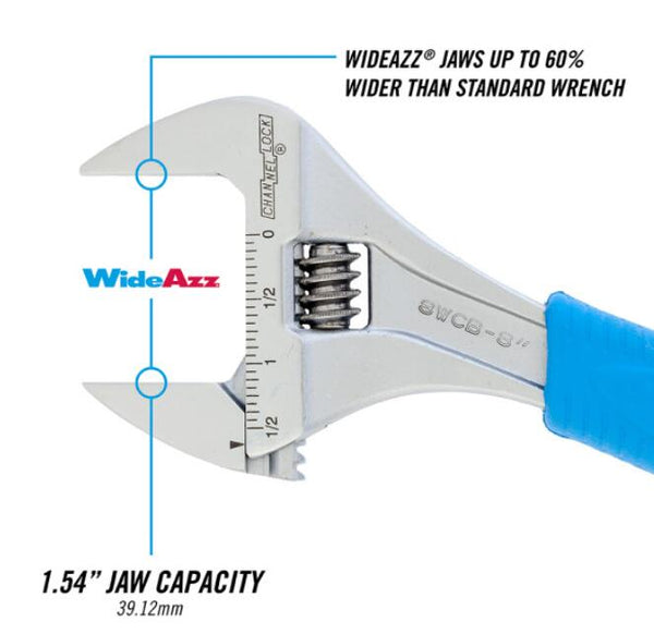Channellock 8WCB 8-Inch WideAzz Adjustable Wrench Details 3