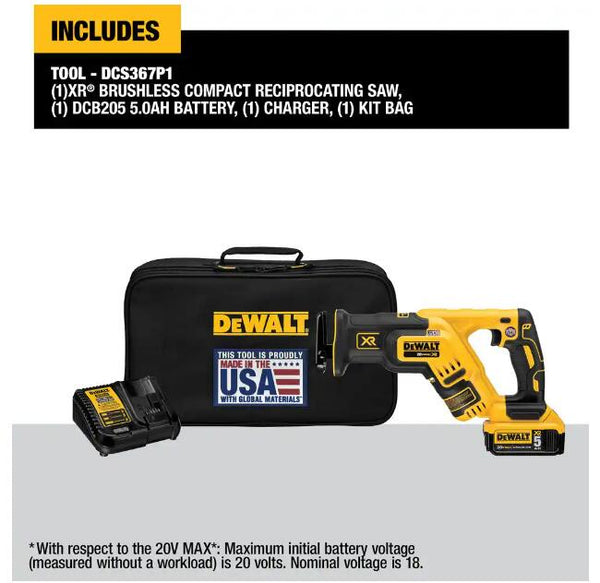 DEWALT DCS367P1 Includes