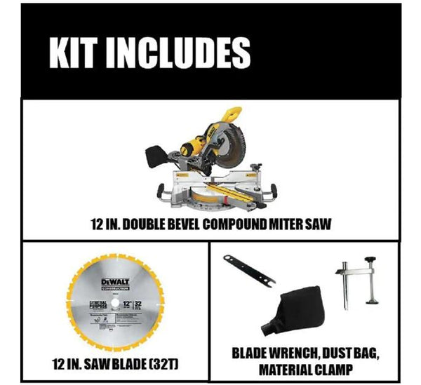 DEWALT DWS779 Includes