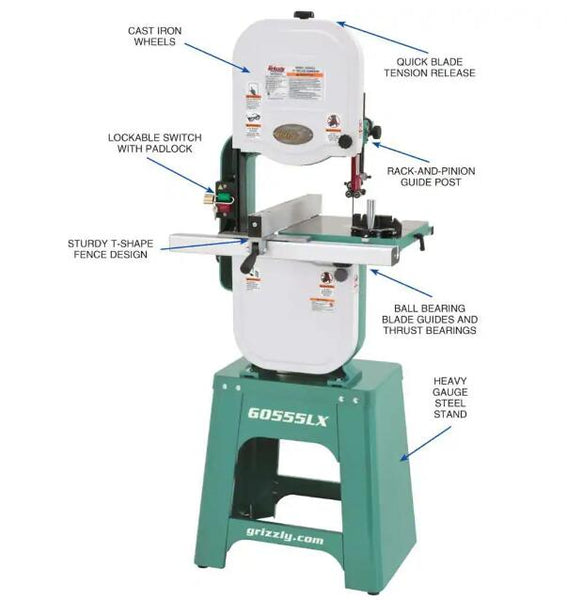 Grizzly Industrial G0555LX Bandsaw Details 1