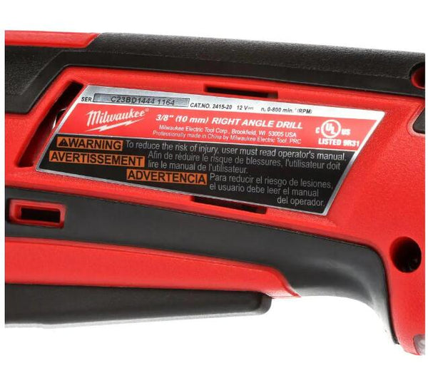 Milwaukee 2415-20 Cordless Right Angle Drill Details