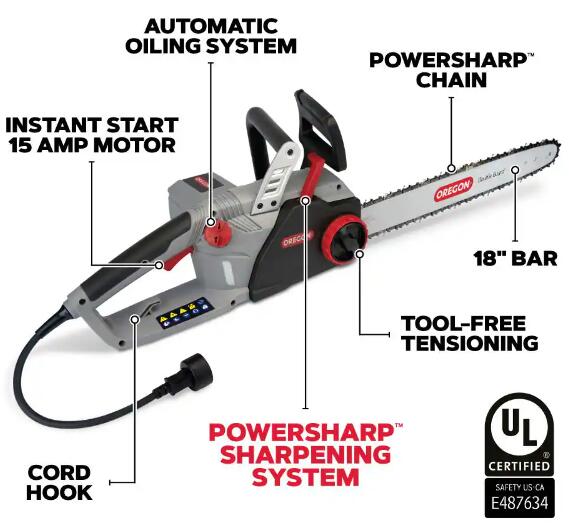 Oregon CS1500 Corded Electric Chainsaw Parts