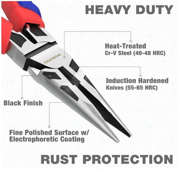 WORKPRO Premium W031269 Needle Nose Pliers 2