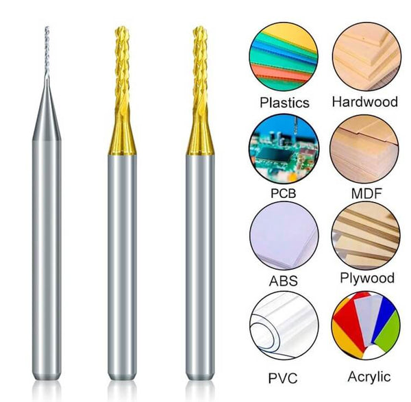 10pcs Carbide PCB Milling Cutter Set Details 02