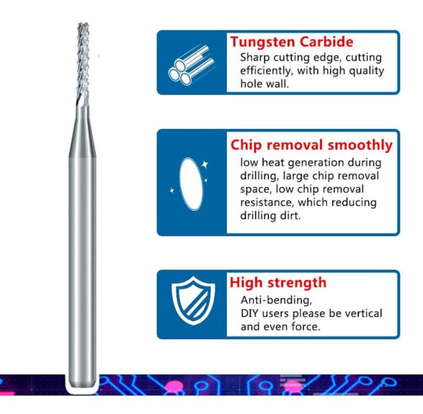 10pcs Carbide PCB Milling Cutter Set Details 03