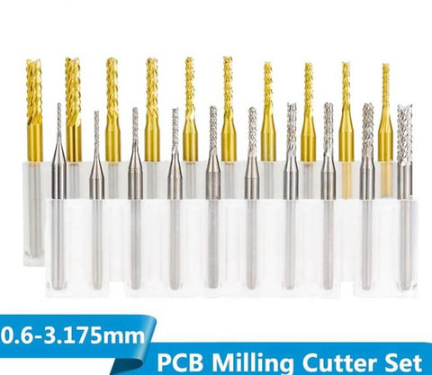 10pcs Carbide PCB Milling Cutter Set