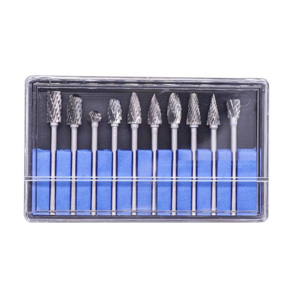 2.35mm Shank Rotary Burrs Set Double Cut with box