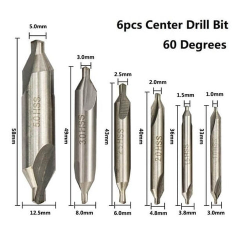60 Degree HSS Combined Center Drill Bits