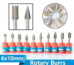 6mm Shank Carbide Double Cut Rotary Burrs