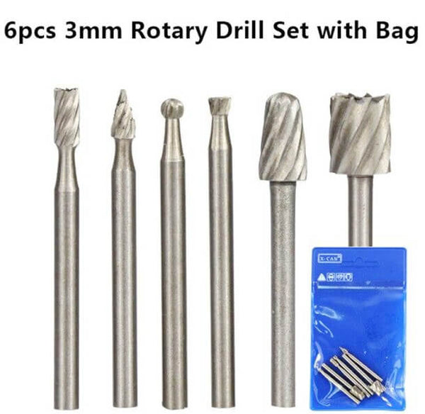 6pcs Carbide Rotary Burrs Set With Bag