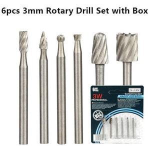 6pcs Carbide Rotary Burrs Set With Box