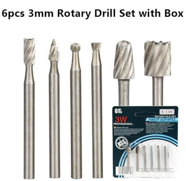 6pcs Carbide Rotary Burrs Set With Box