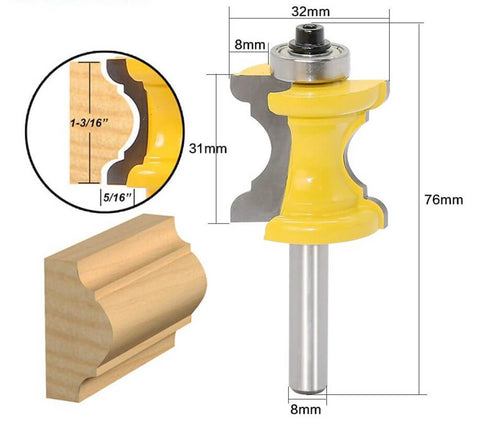 Bullnose with Bead Column Face Molding Router Bit