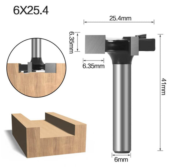 CNC Spoilboard Surfacing Router Bit 6x25.4