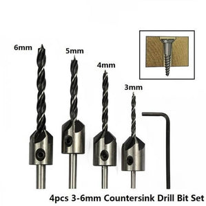 HSS Countersink Drill Bit Set 4pcs