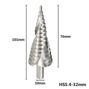 HSS Round Shank Step Cone Drill Bit 4-32